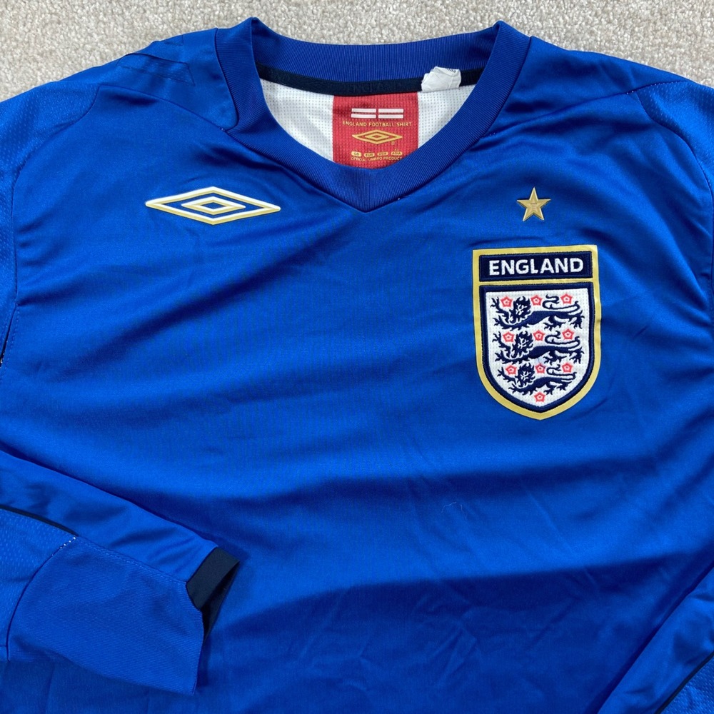 Umbro England 2006-08 Football Shirt Men Large Long Sleeve Three Lions Jersey